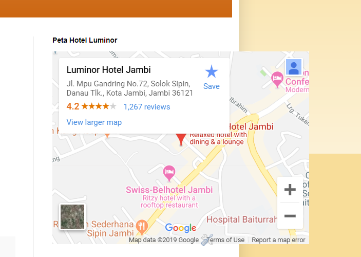 Contoh Tampilan Peta Google Map pada Gadget Side Bar Blogspot